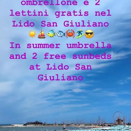 La Casa Di Clara Ombrellone Con 2 Lettini Al Lido San Giuliano Gratis E Parcheggio Privato Gratis-3